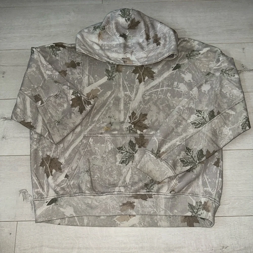 Abercrombie & Fitch Leaf Print Hoodie - Gray and Brown - Picture 1 of 3